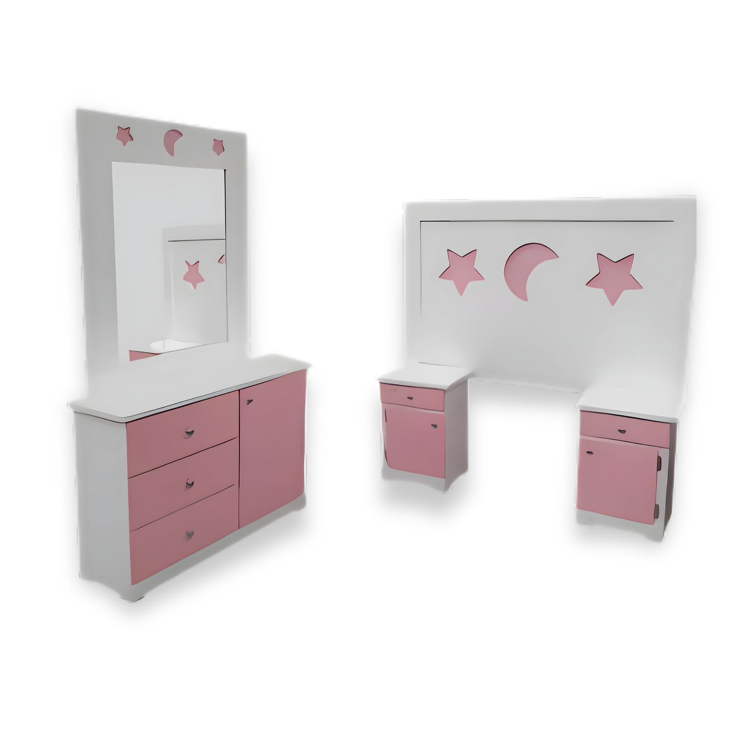 Recámara Matrimonial Infantil Blanco con Rosa