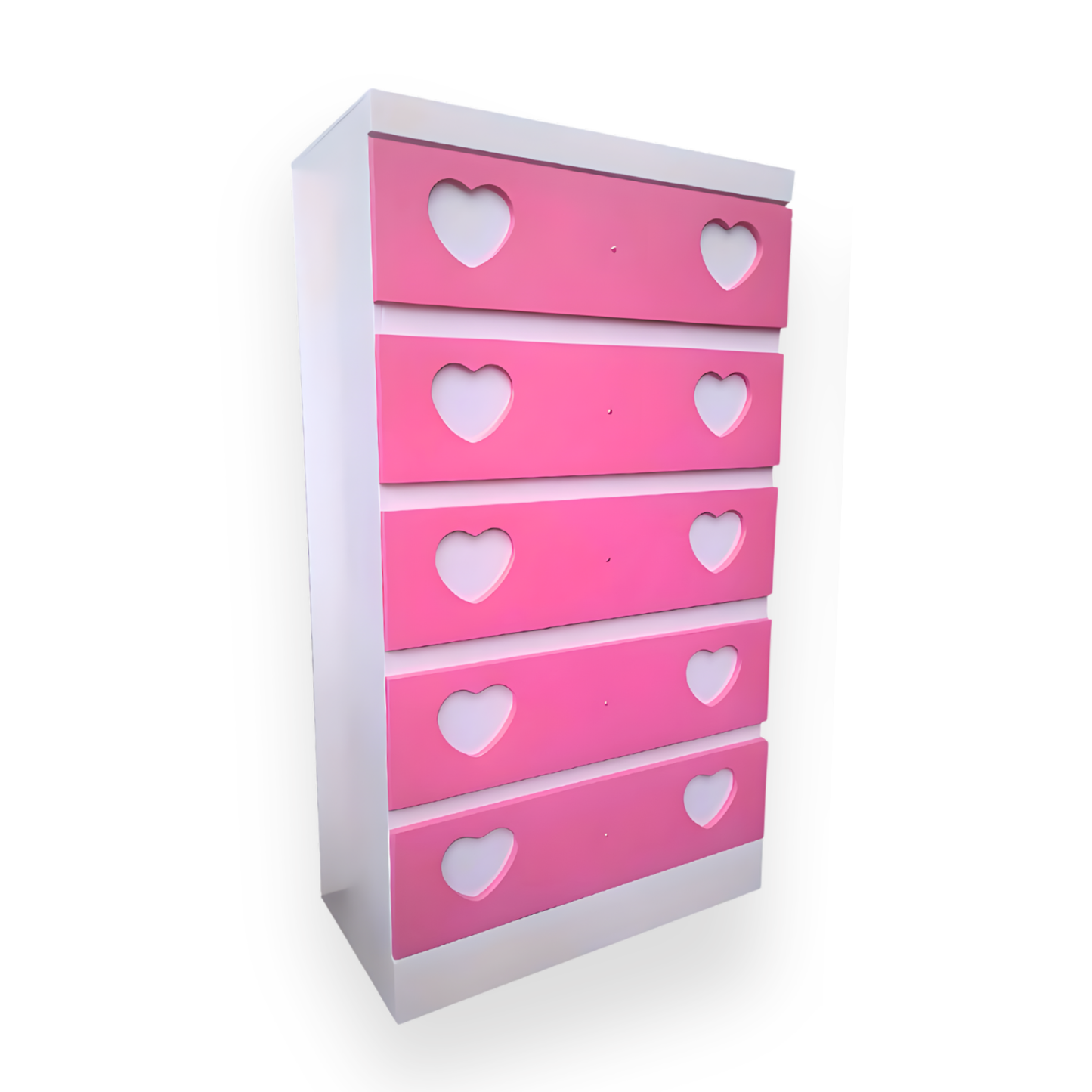 Cajonera de 5 Cajones Eco Niña Blanco con Rosa