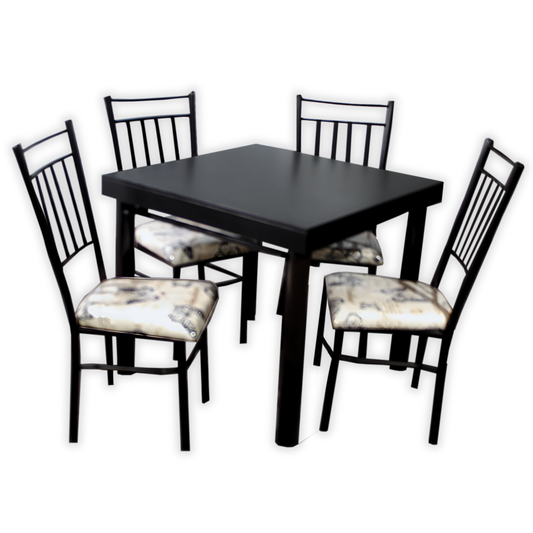 Comedor Venecia Tubular Sin Respaldo 4 Personas