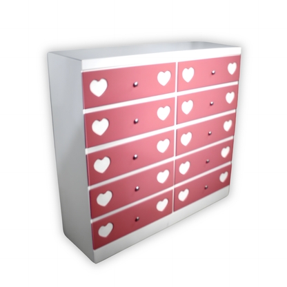 Cajonera de 10 Cajones Niña Blanco con Rosa