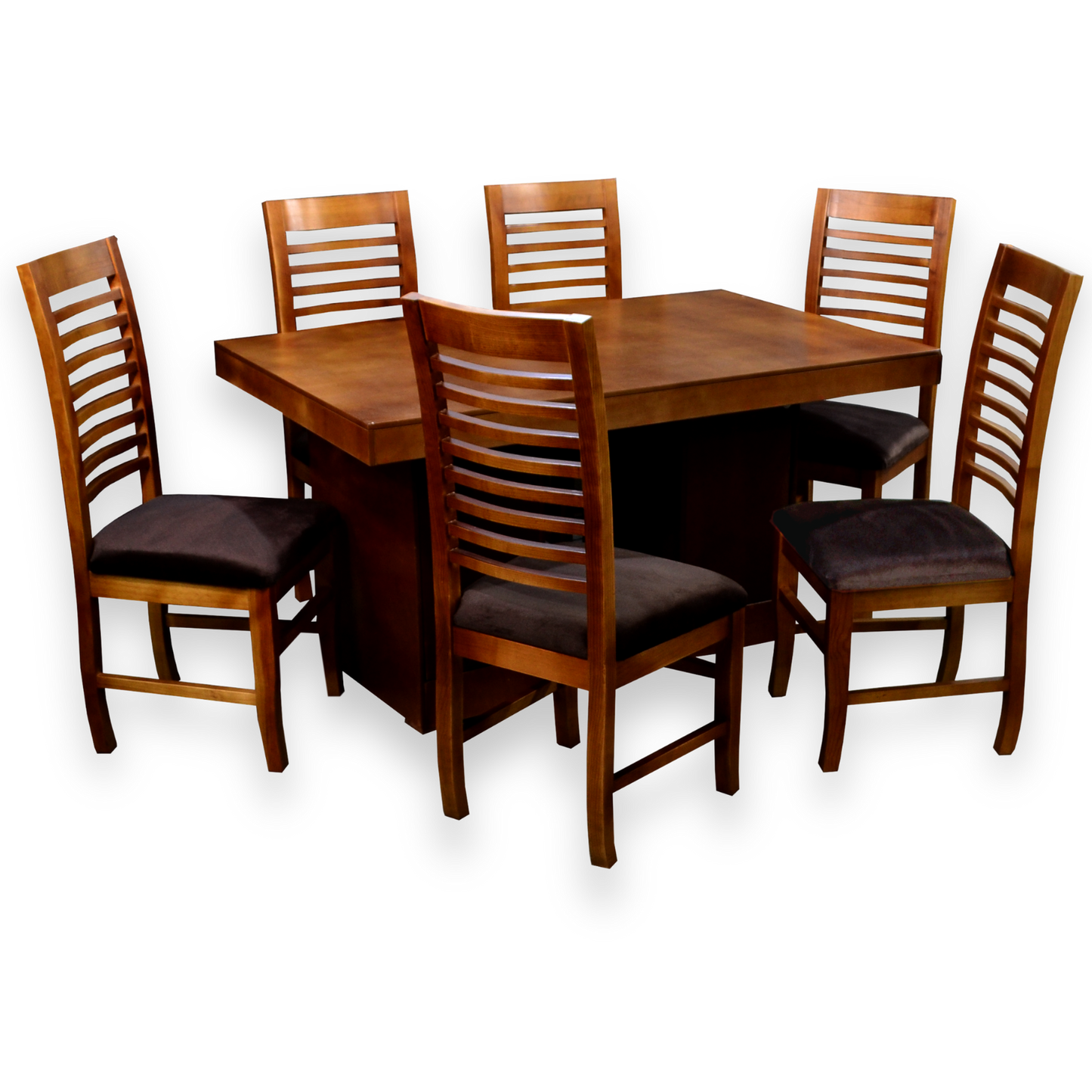 Comedor Napoles 6 Personas Enchapado Nogal Mod 1